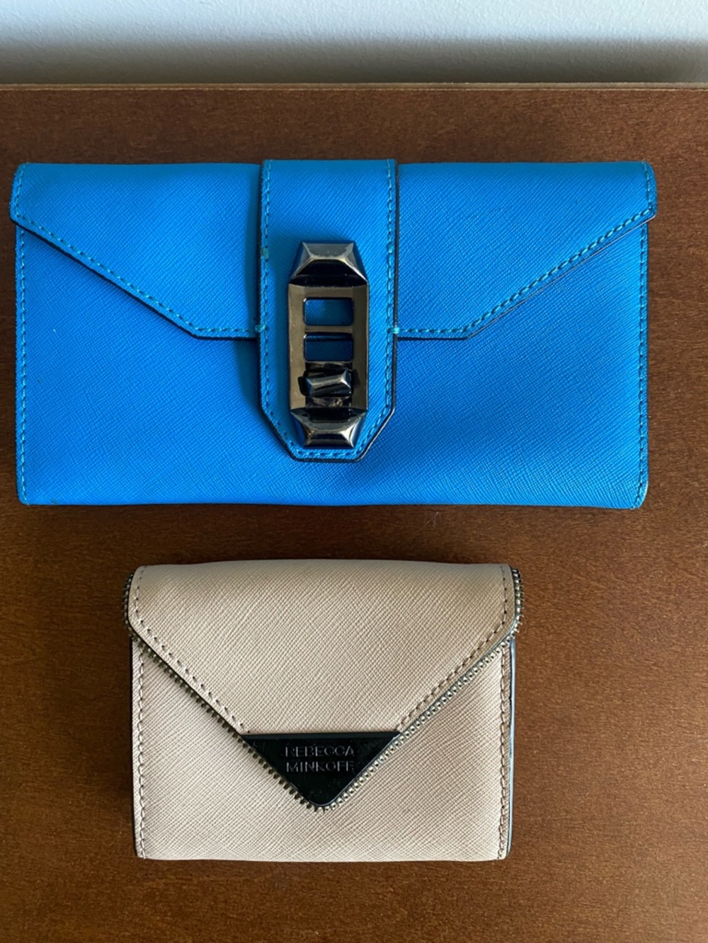 Rebecca Minkoff Blue Continental Wallet with Cream Card Case
